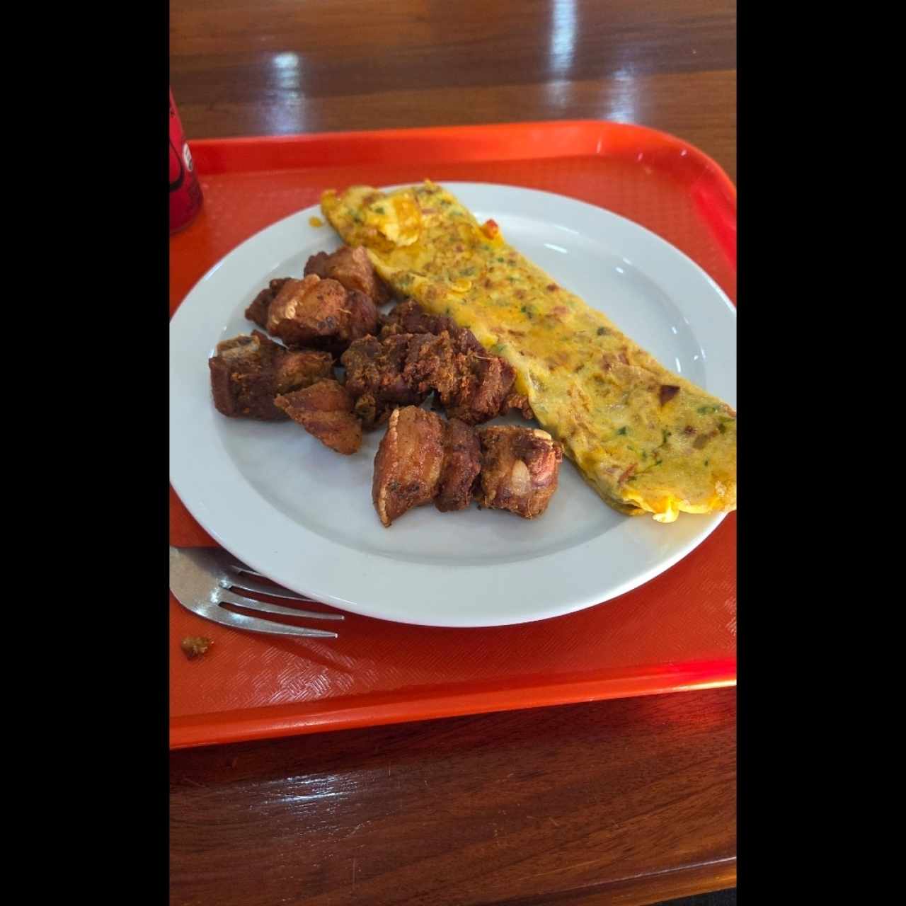costilla y omelette