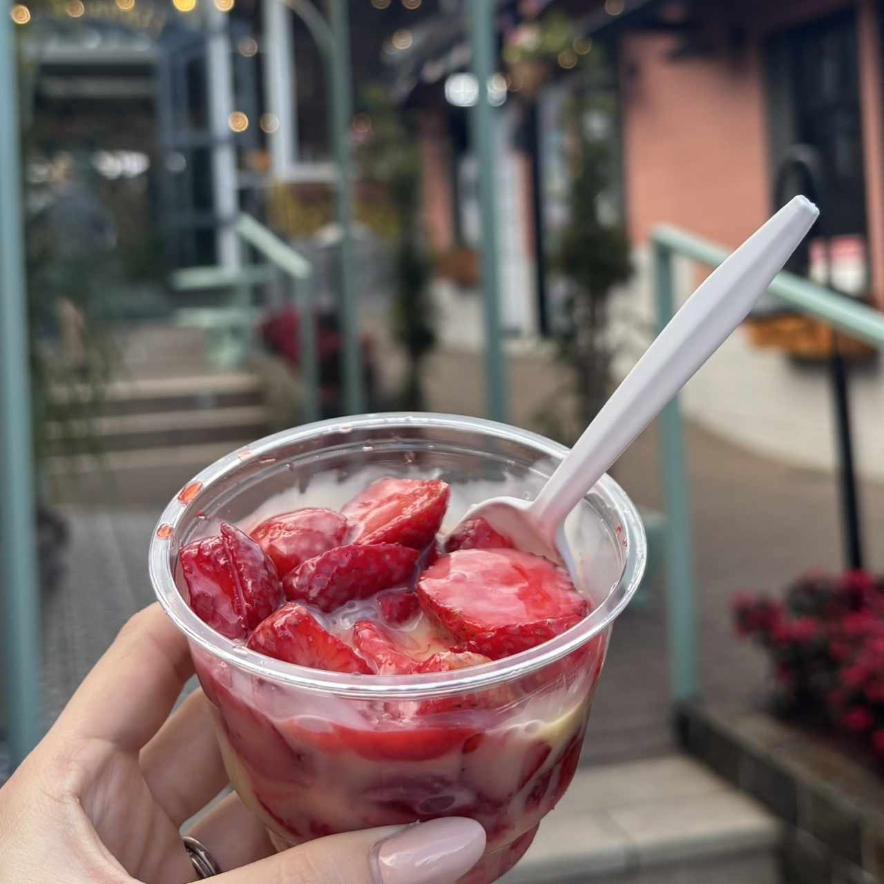 Fresas con leche condensada