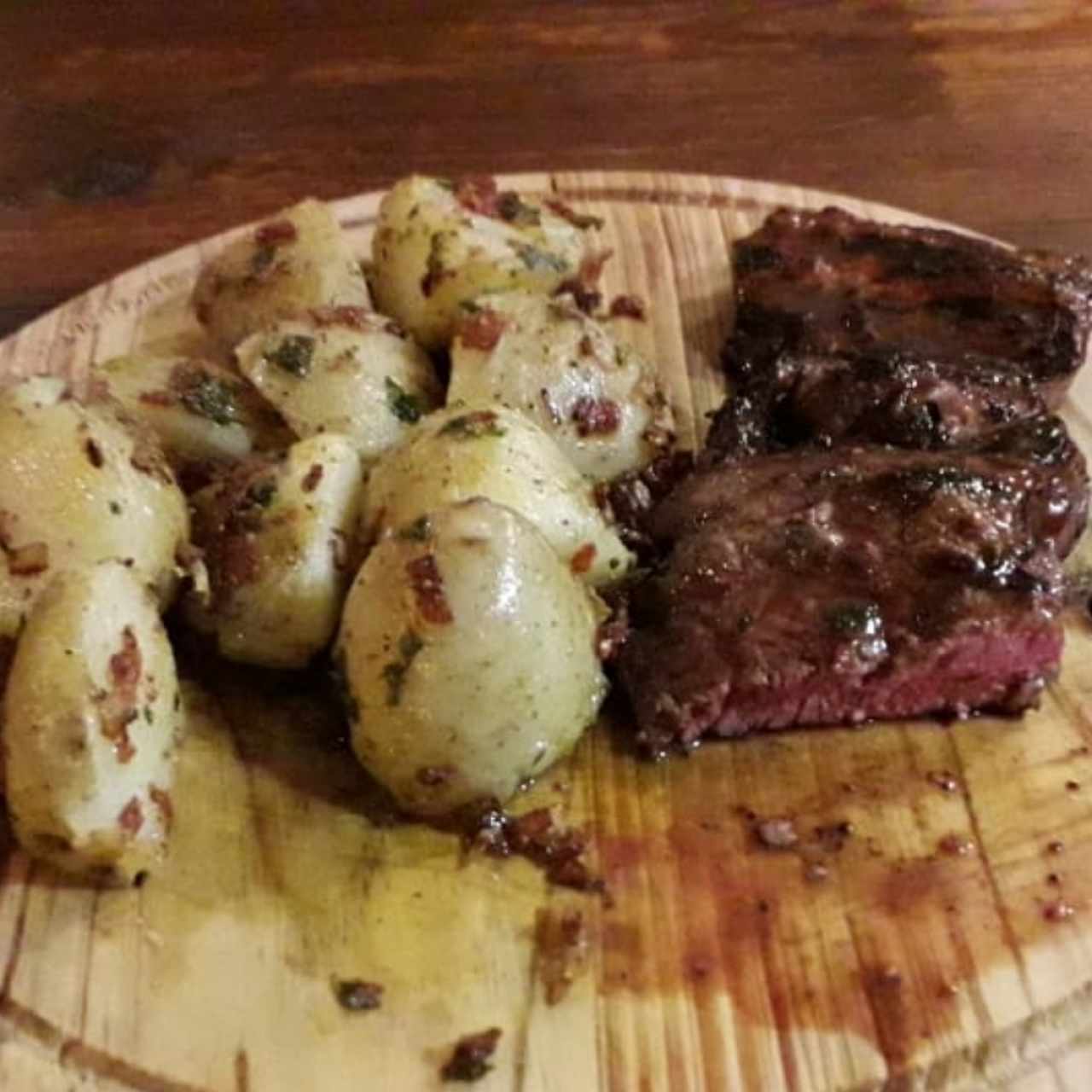 carne y papa asada