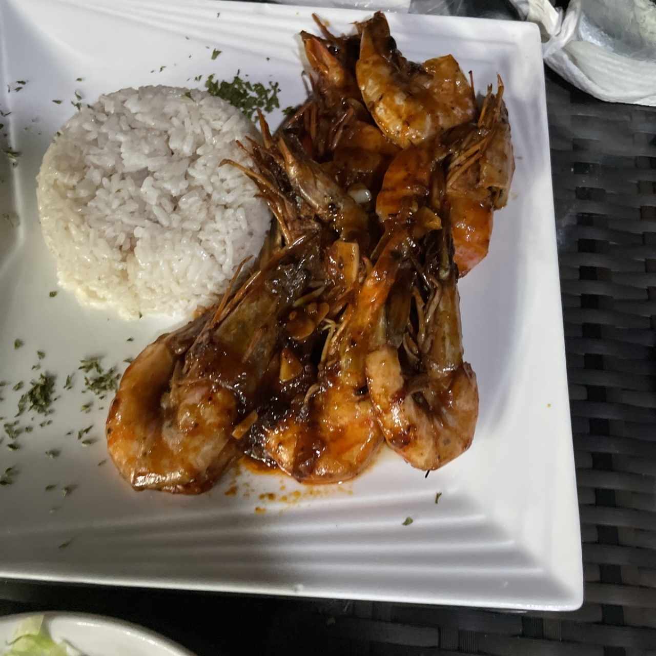 Langostinos con arroz