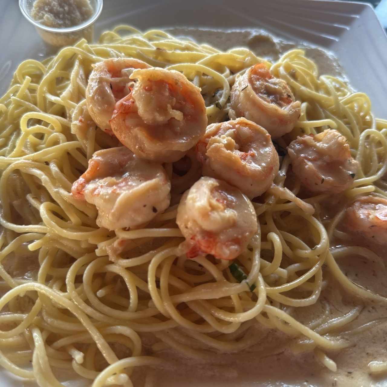 Pasta con camarones 