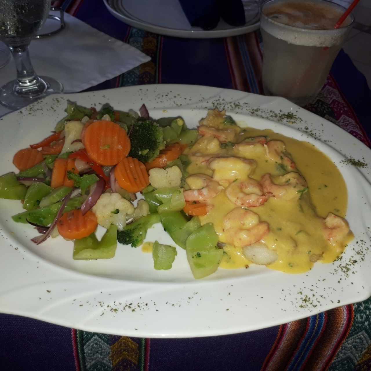 corvina con camarones