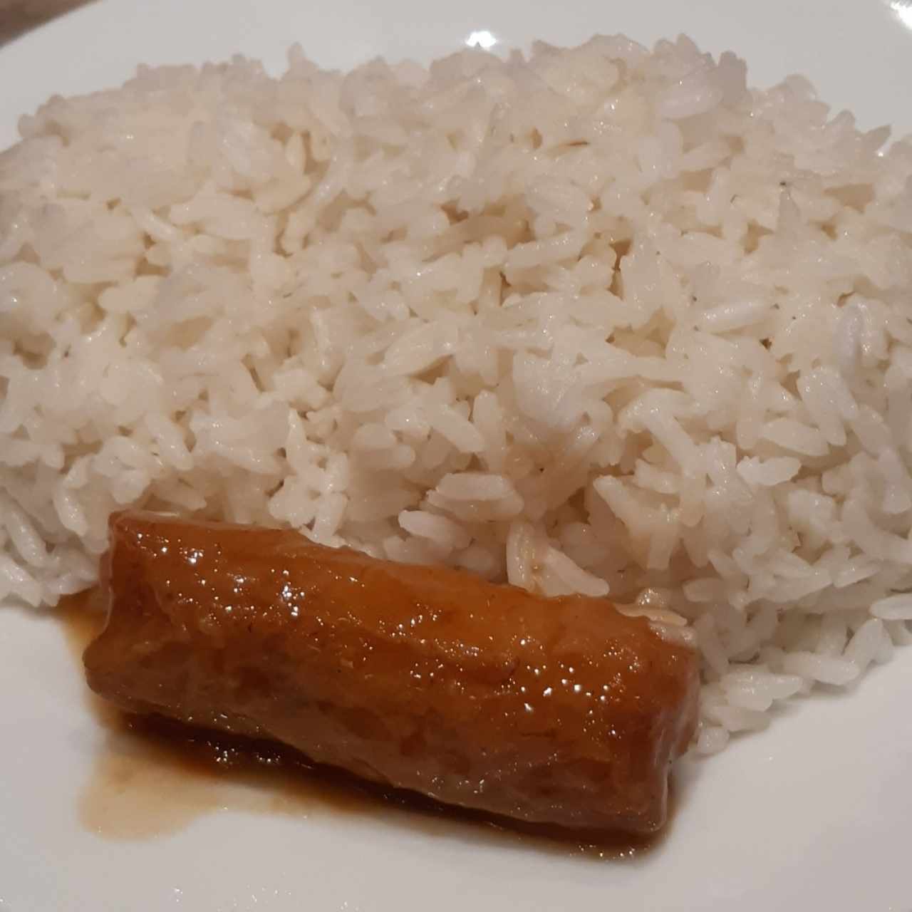 Arroz y plátano en tentación