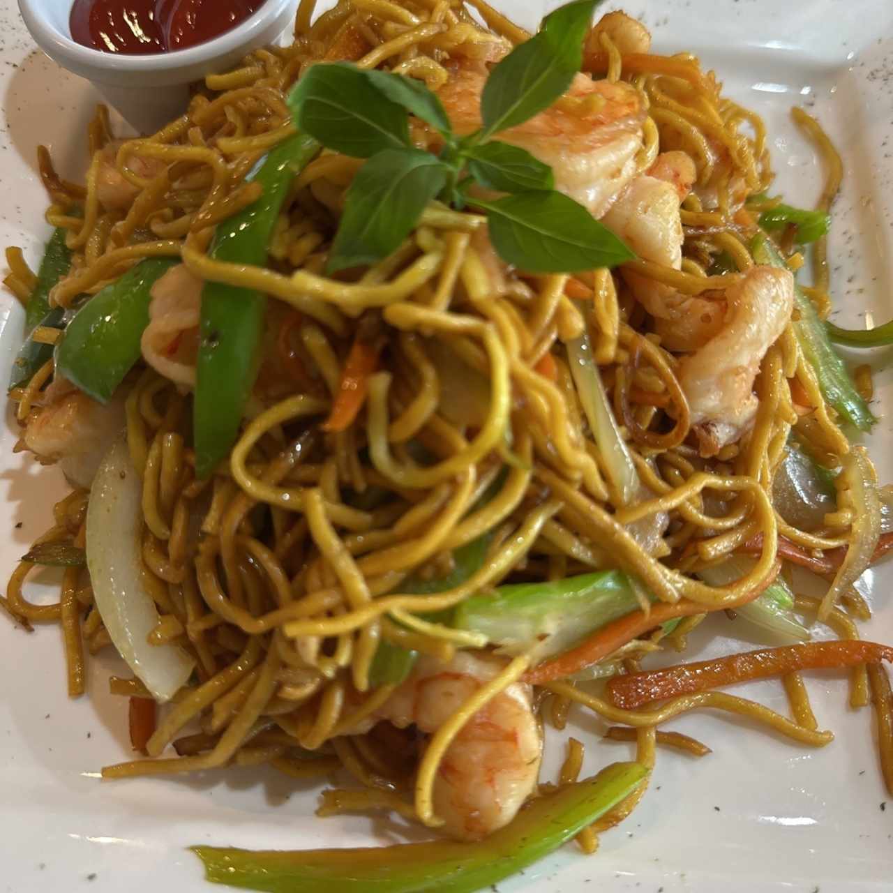 Chowmein de camarones 