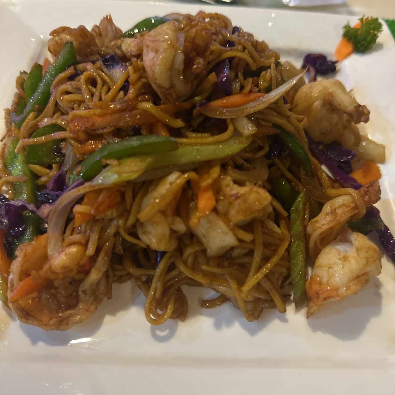 Chow Mein de camarón 