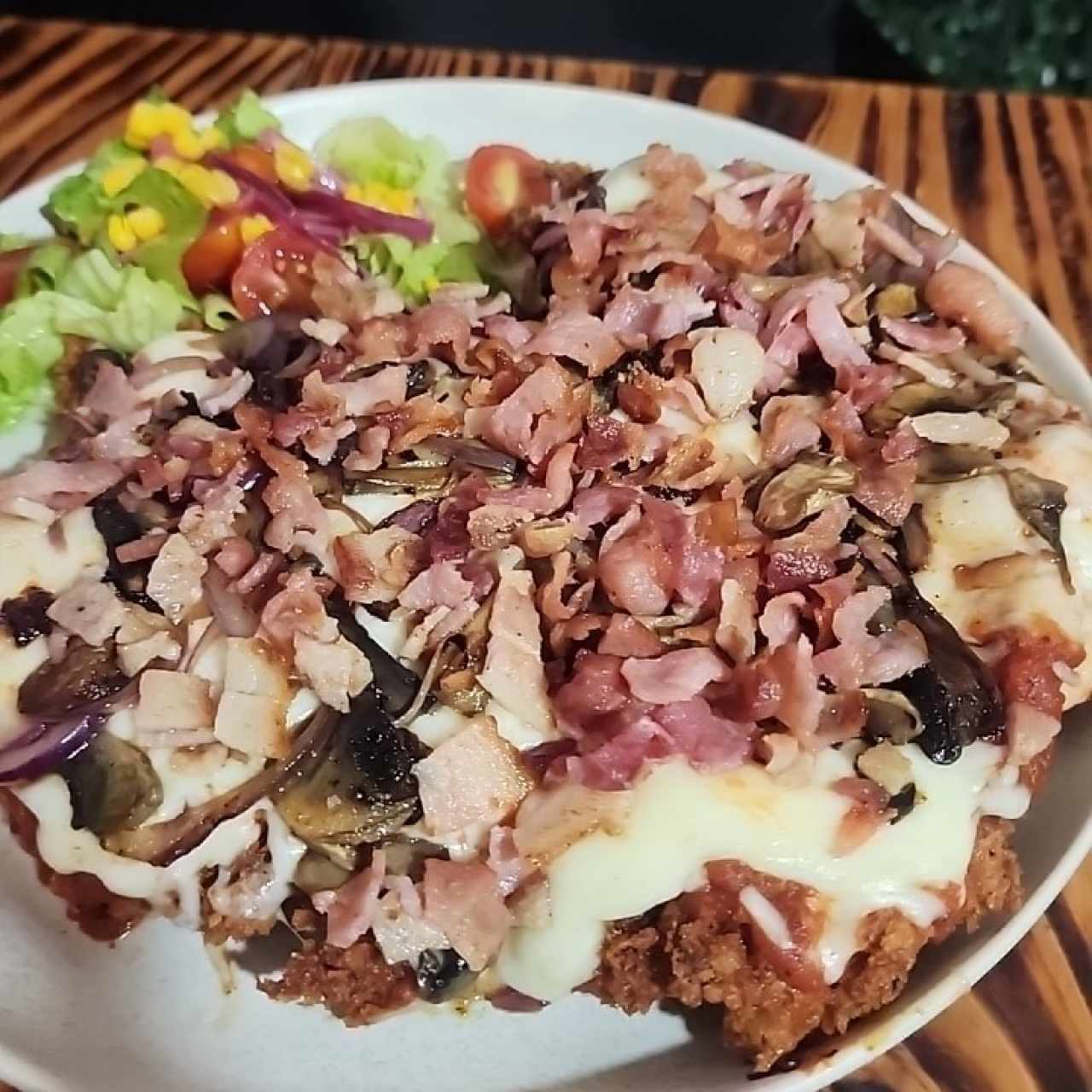 milanesa de pollo y hongos 
