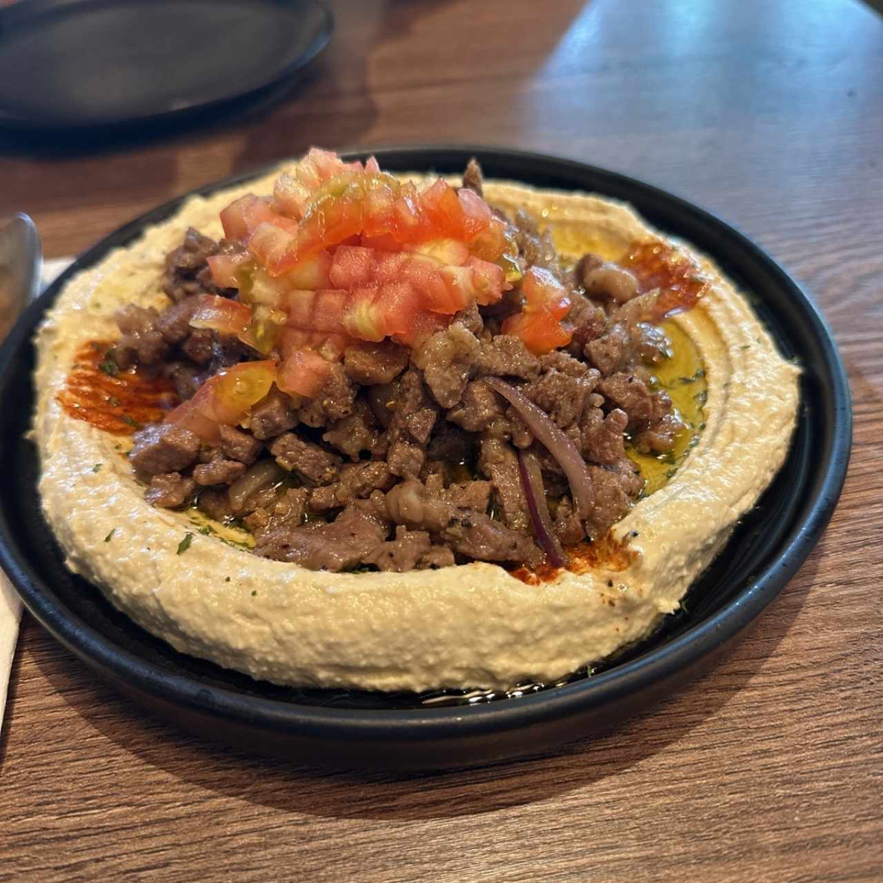 Dip de hummus con Filete