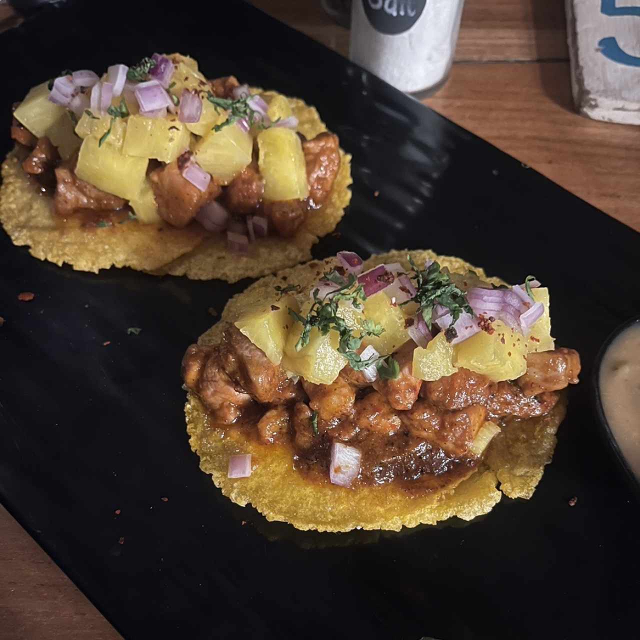 Tacos al pastor luego de una hora de espera