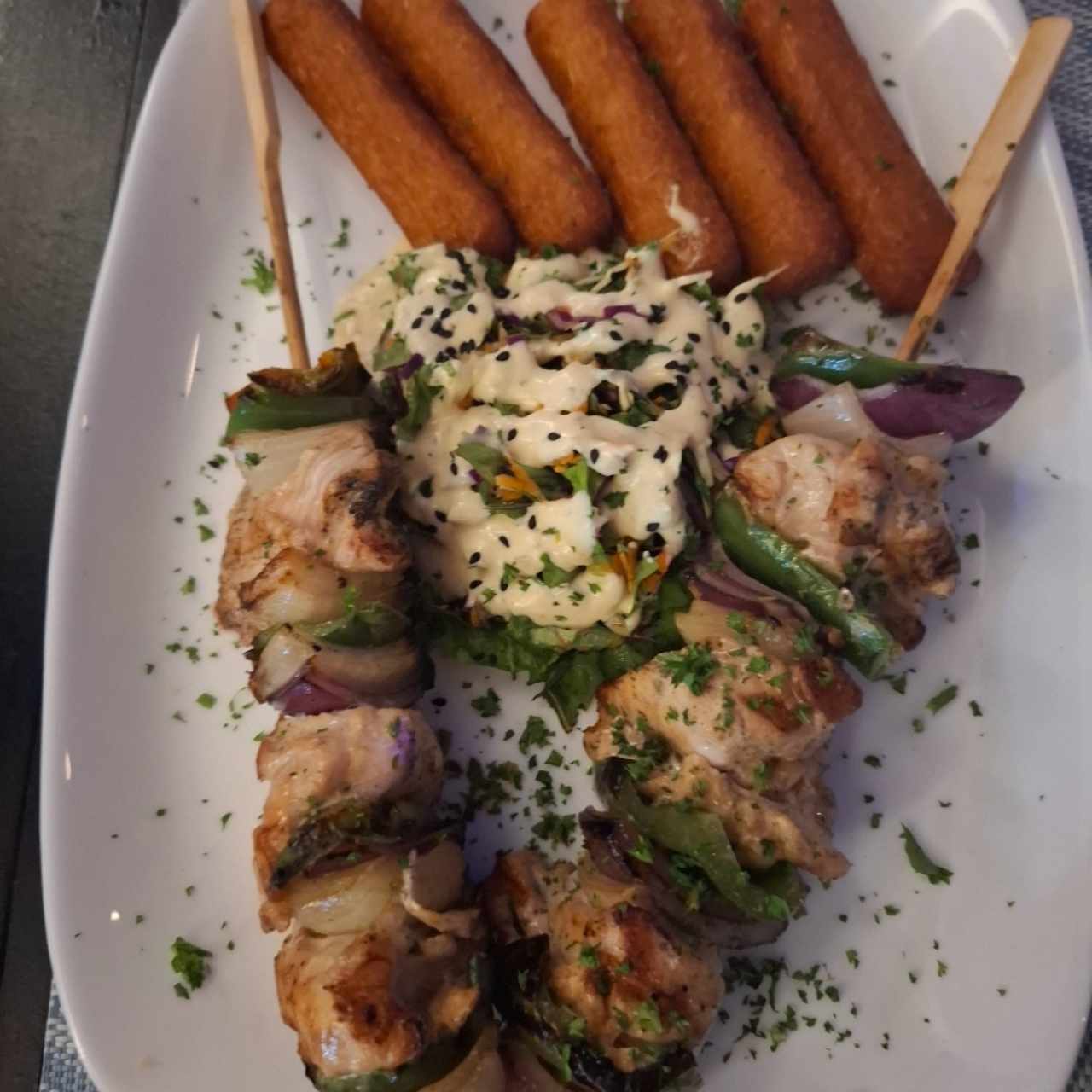 brochetas de pollo