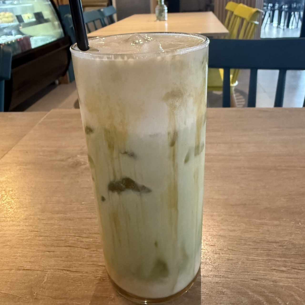 Caramel matcha latte