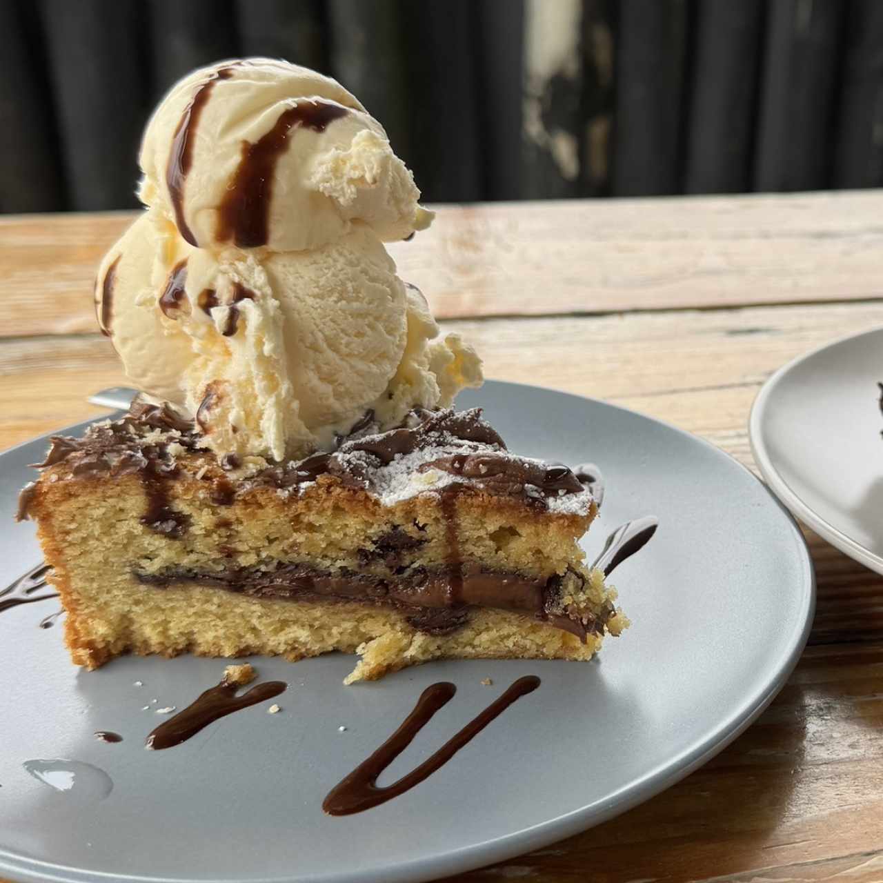 Pie de Nutella con helado