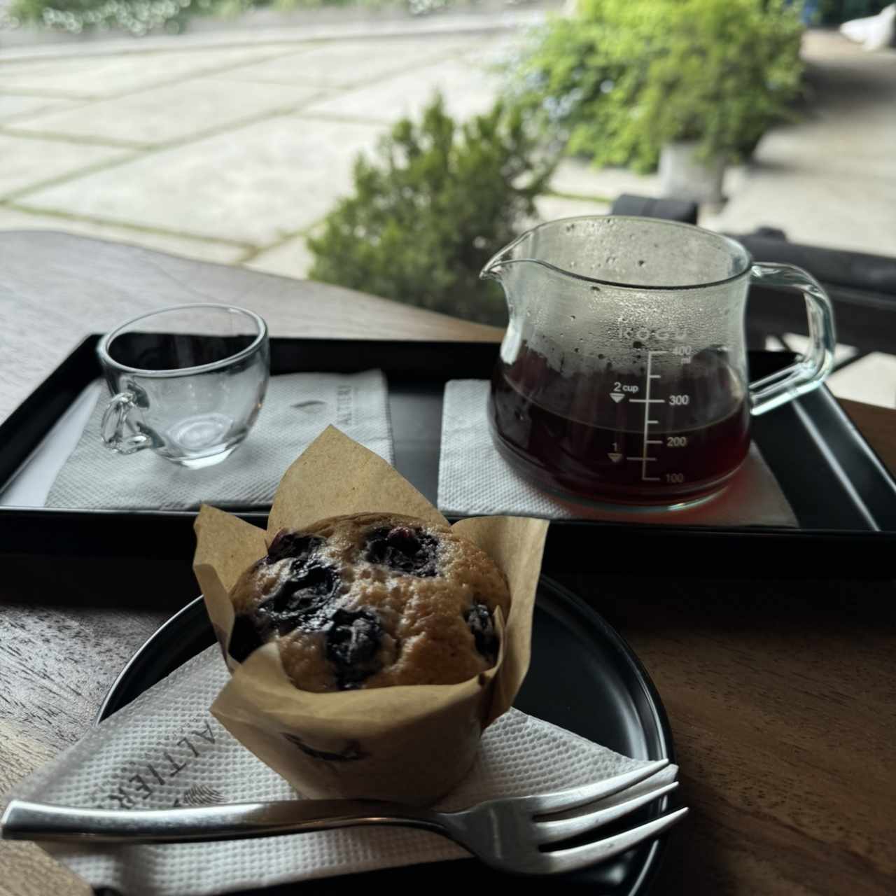 Filtrado Geisha + blueberry muffin