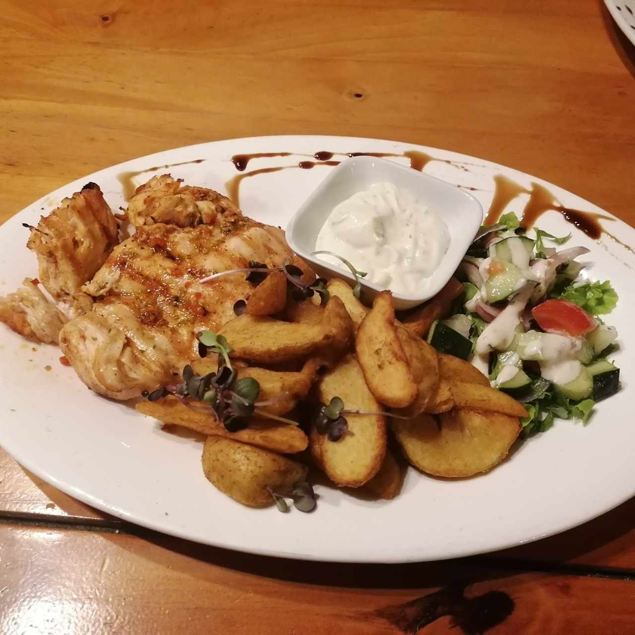 Chicken and wedge potato