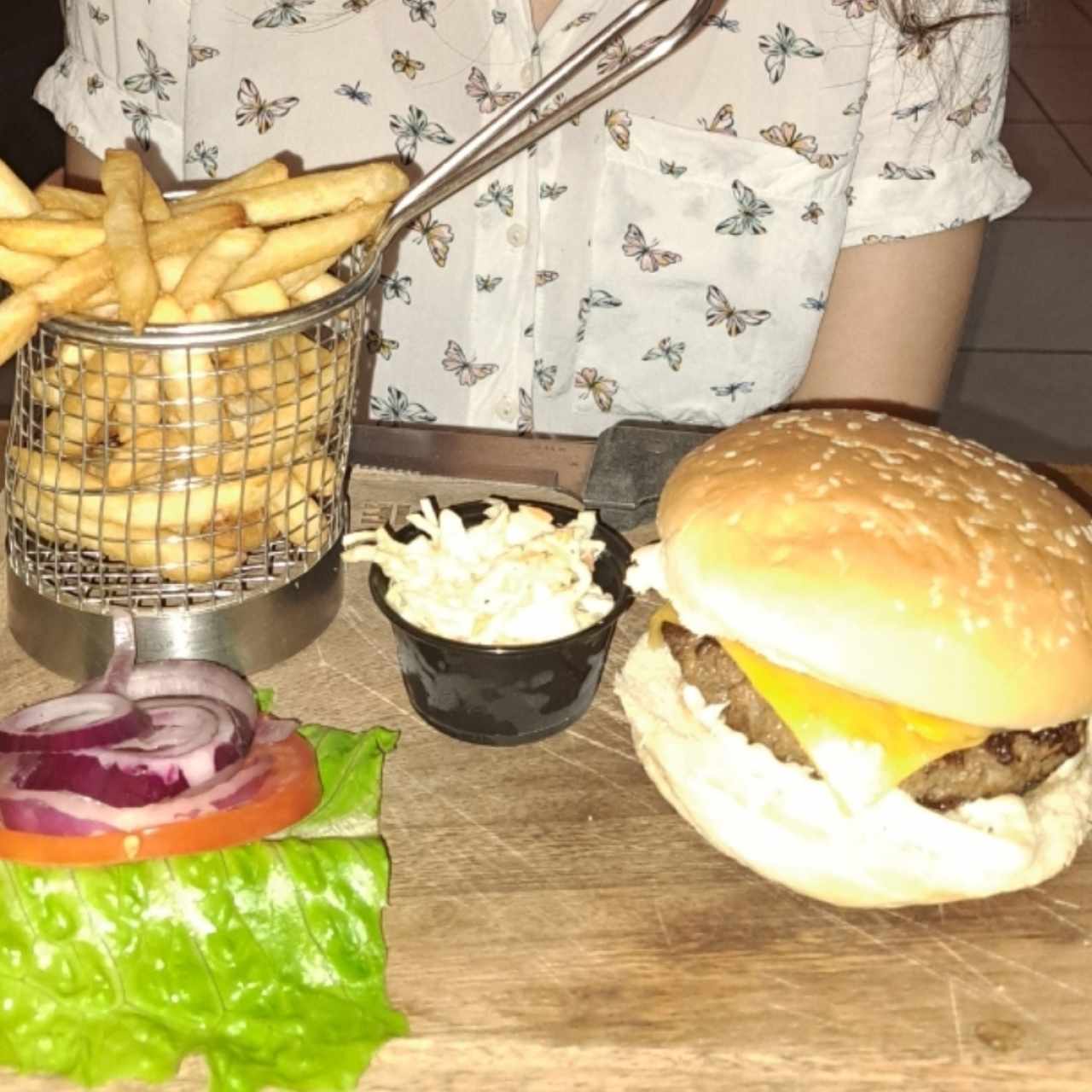 hamburguesa con papas