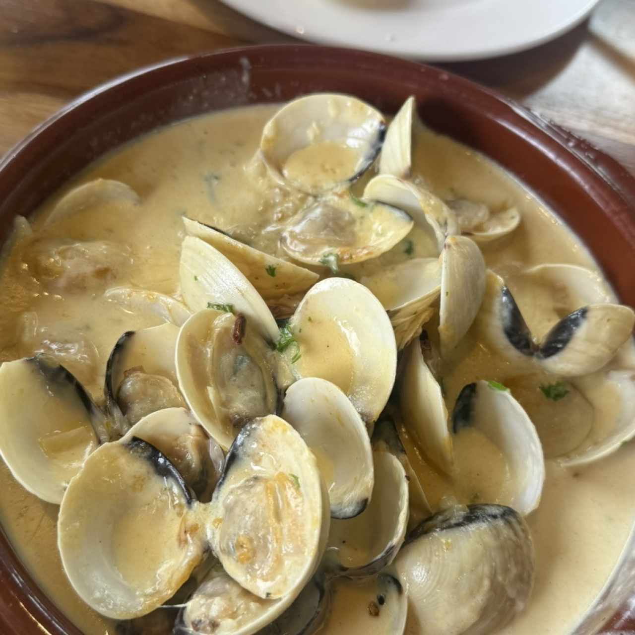 Almejas en salsa Blanca