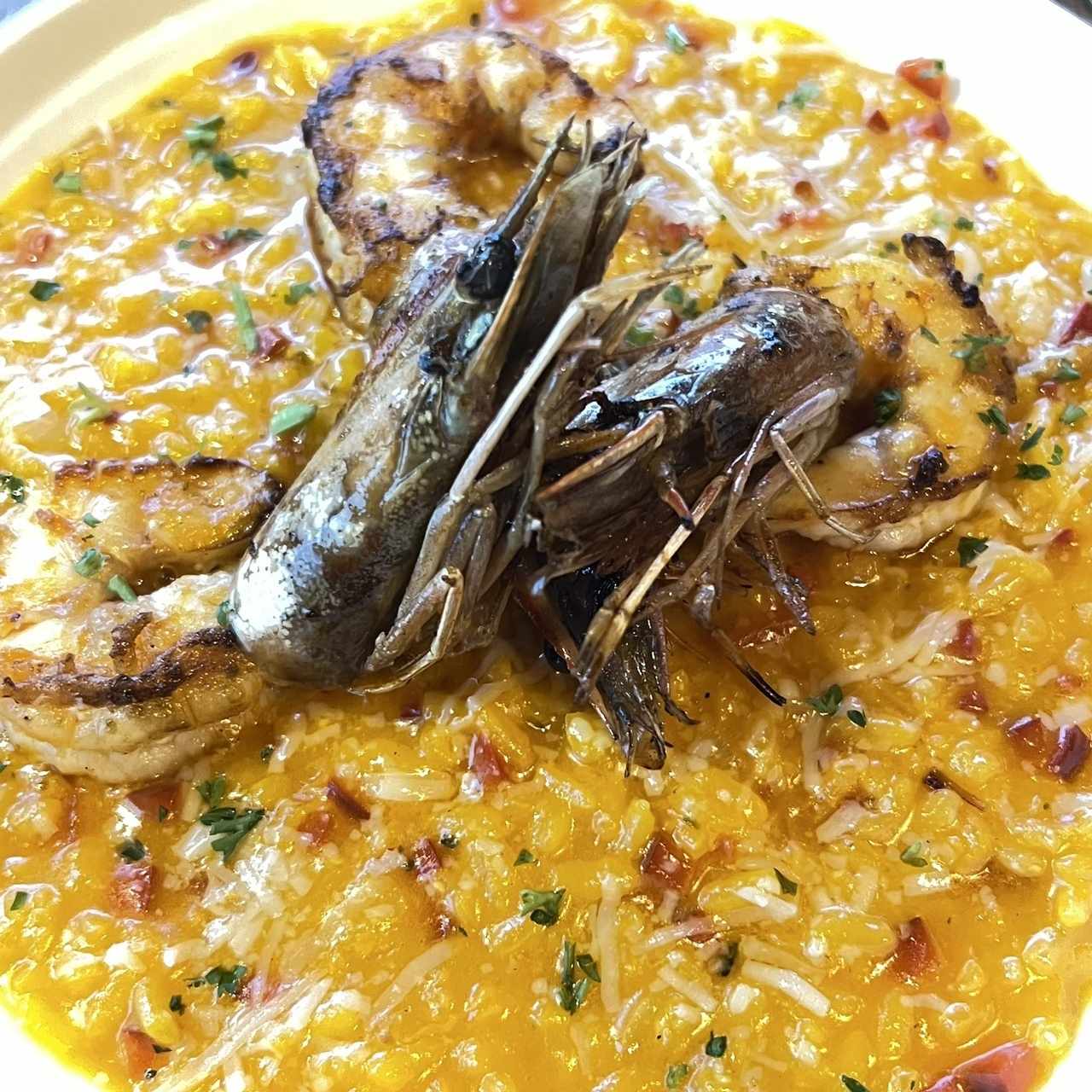 Risotto de camarones
