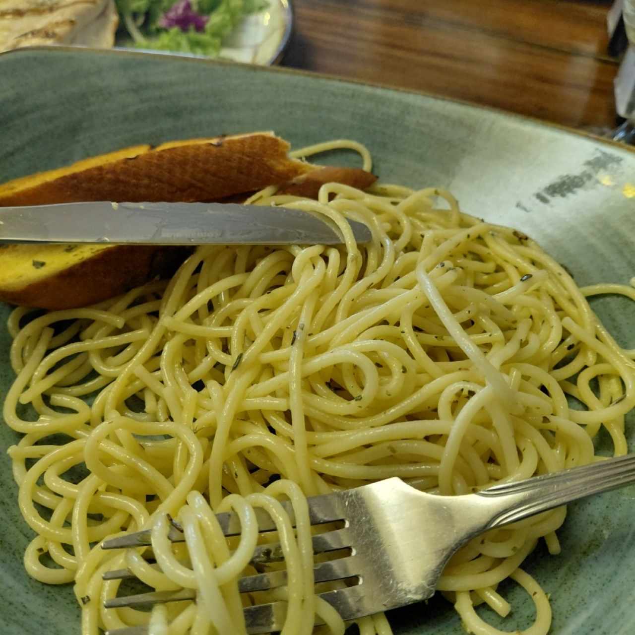 spaguetti y pollo