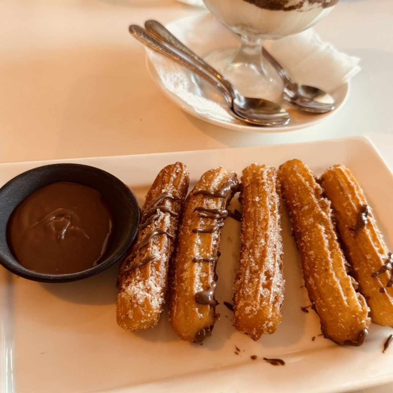 churros con crema de avellana