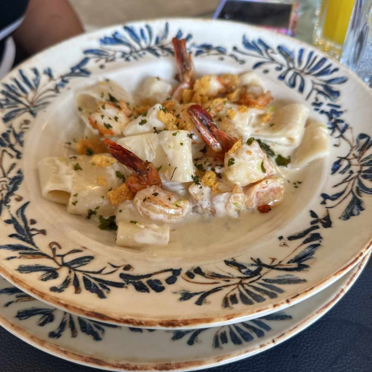 Pasta de Langostino y Salsa de Camembert