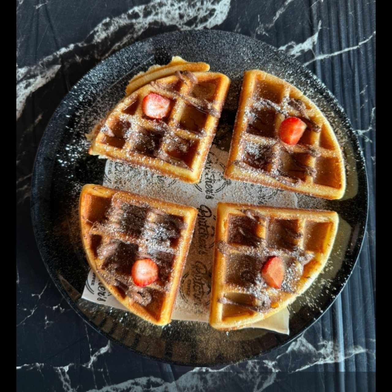 Waffles de Nutella y frutos rojos