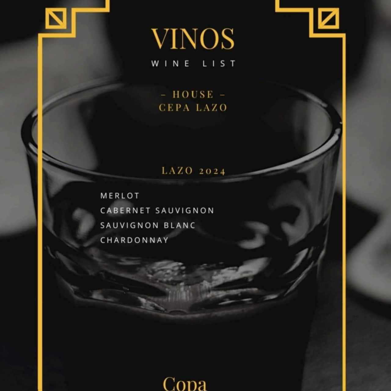 Vinos wine list