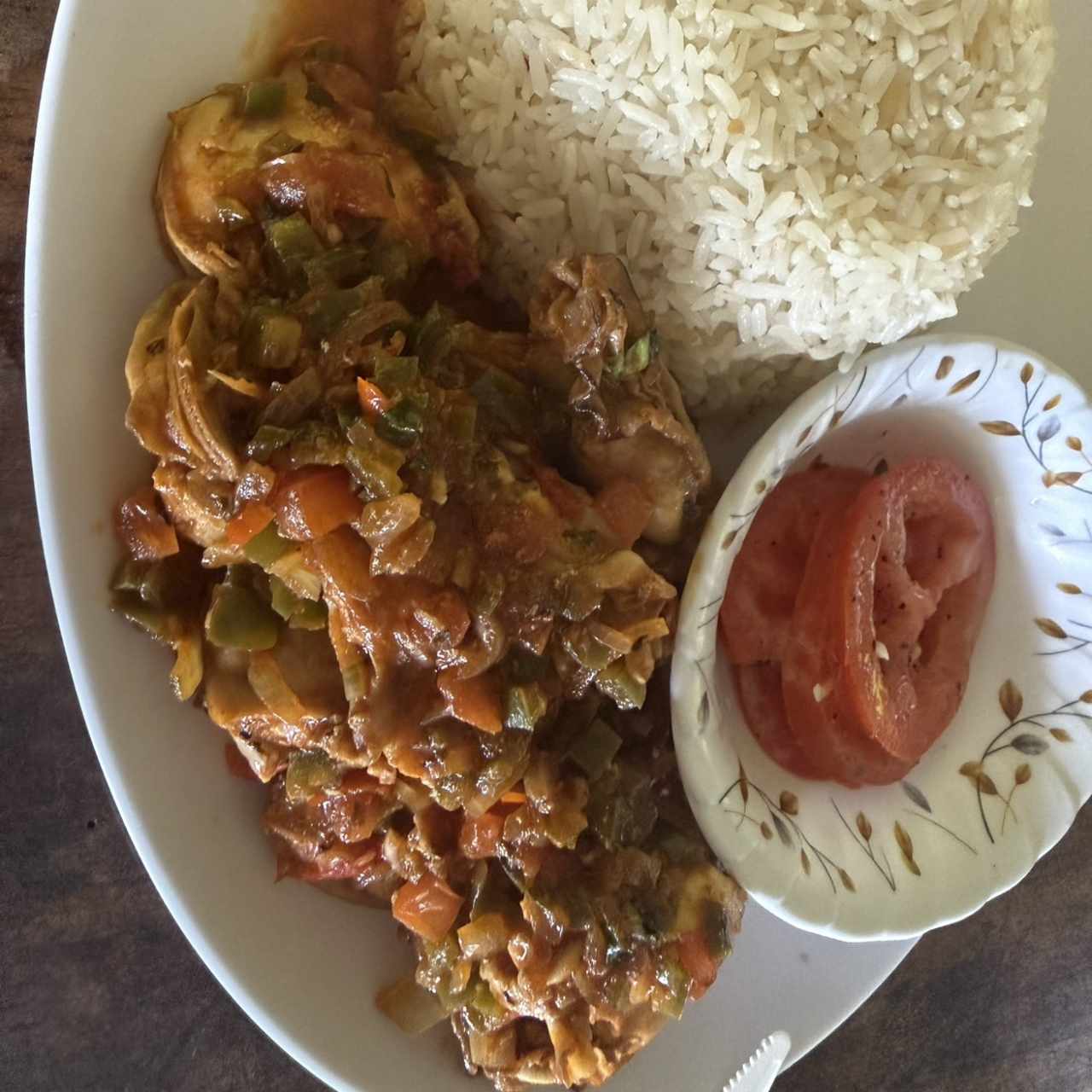 Ostiones guisadas con arroz 
