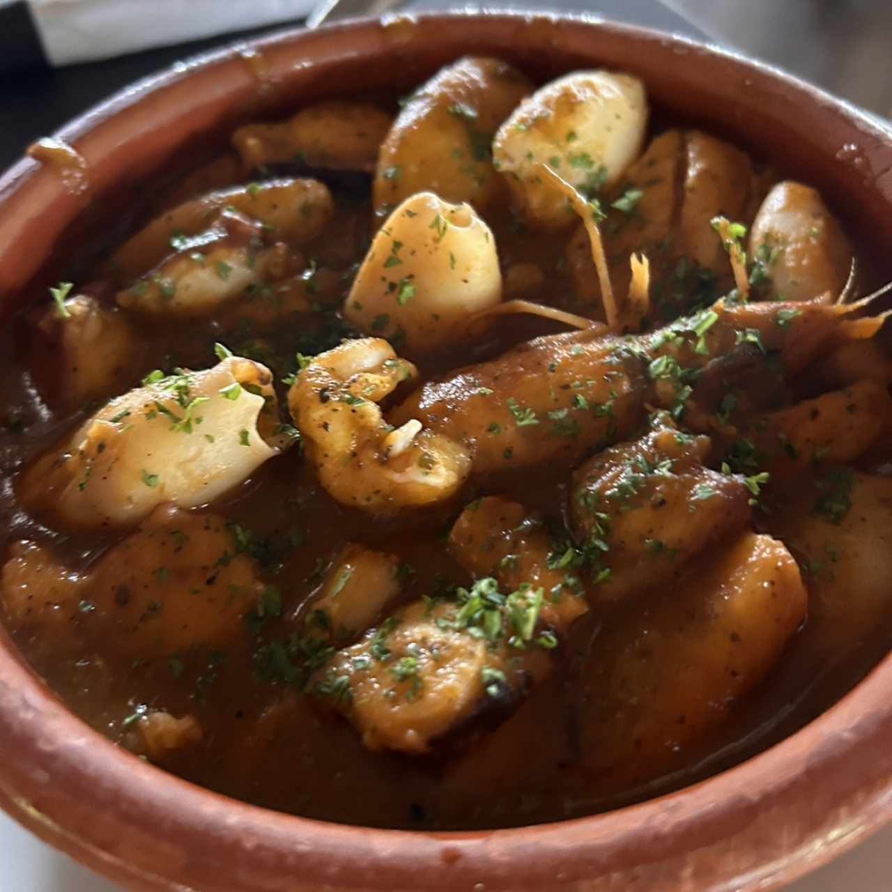 Cazuela de mariscos al Ajillo / Criolla