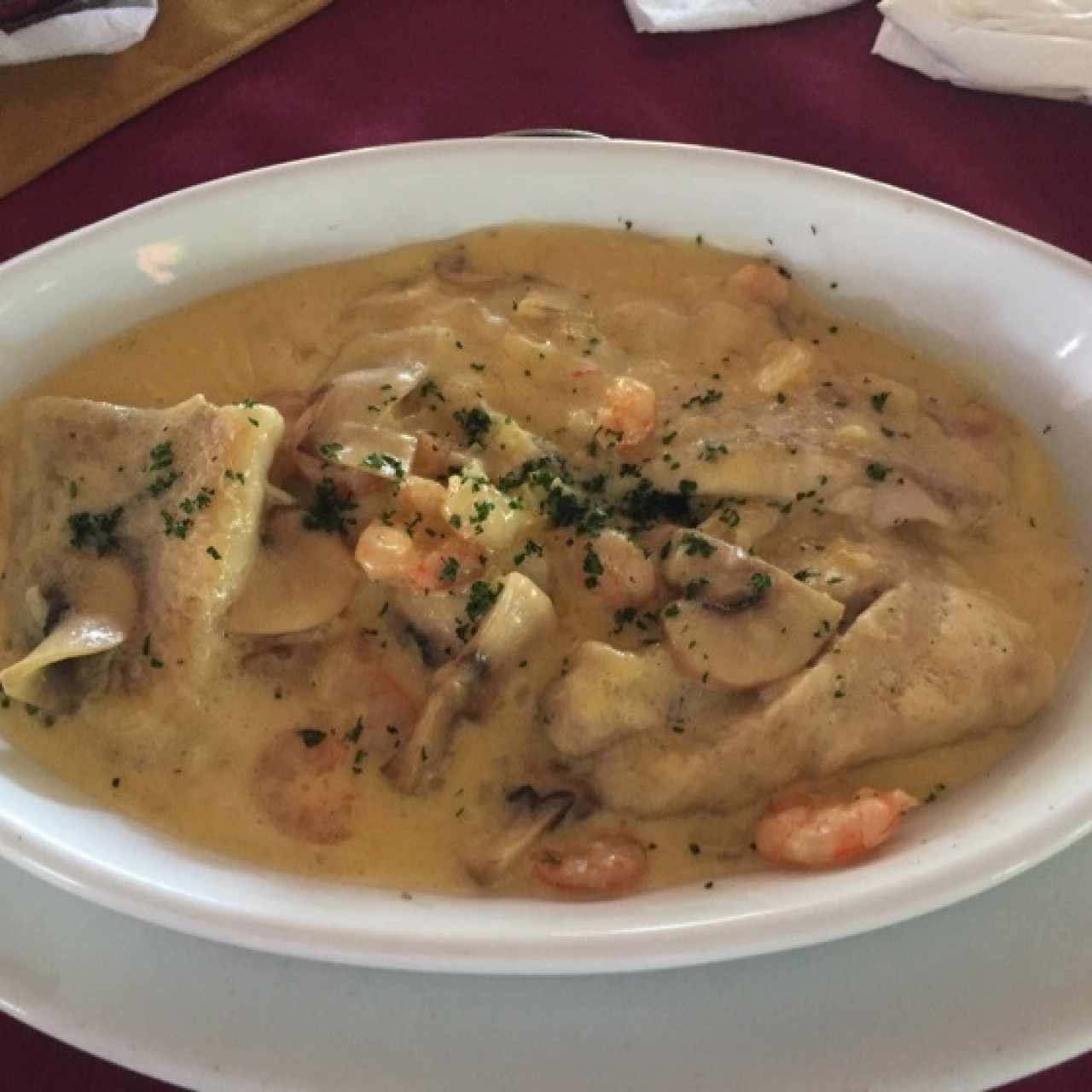 filete de corvina en salsa blanca 