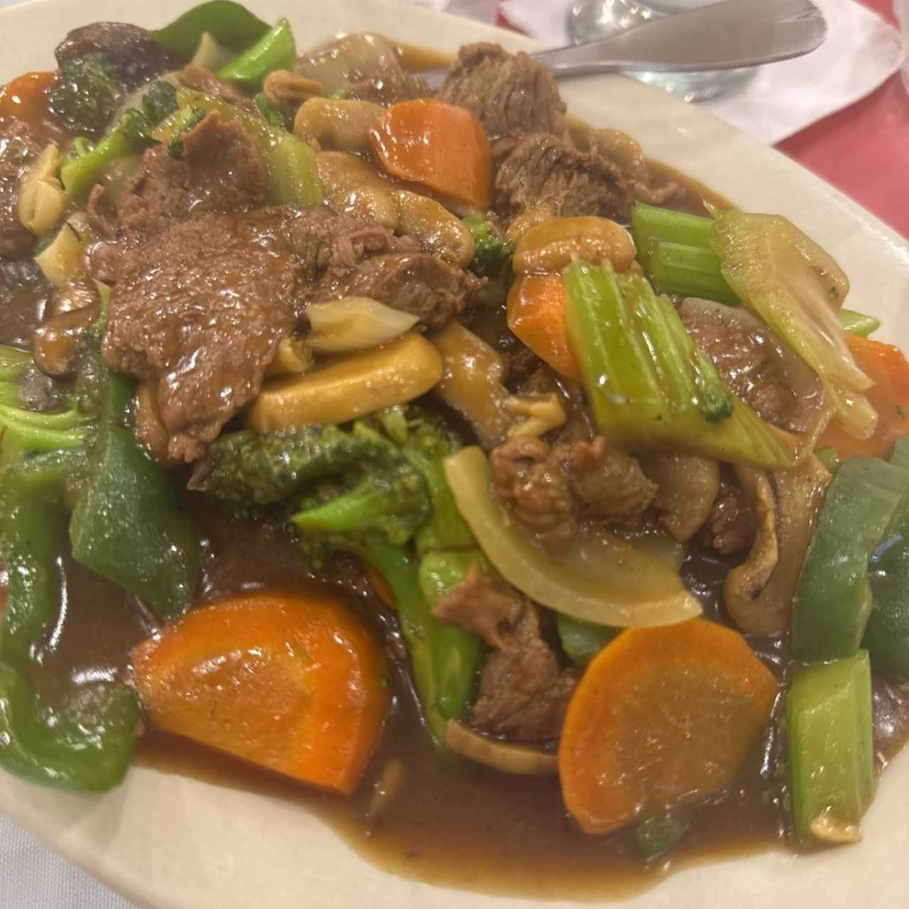 Filete rebanado estilo chino