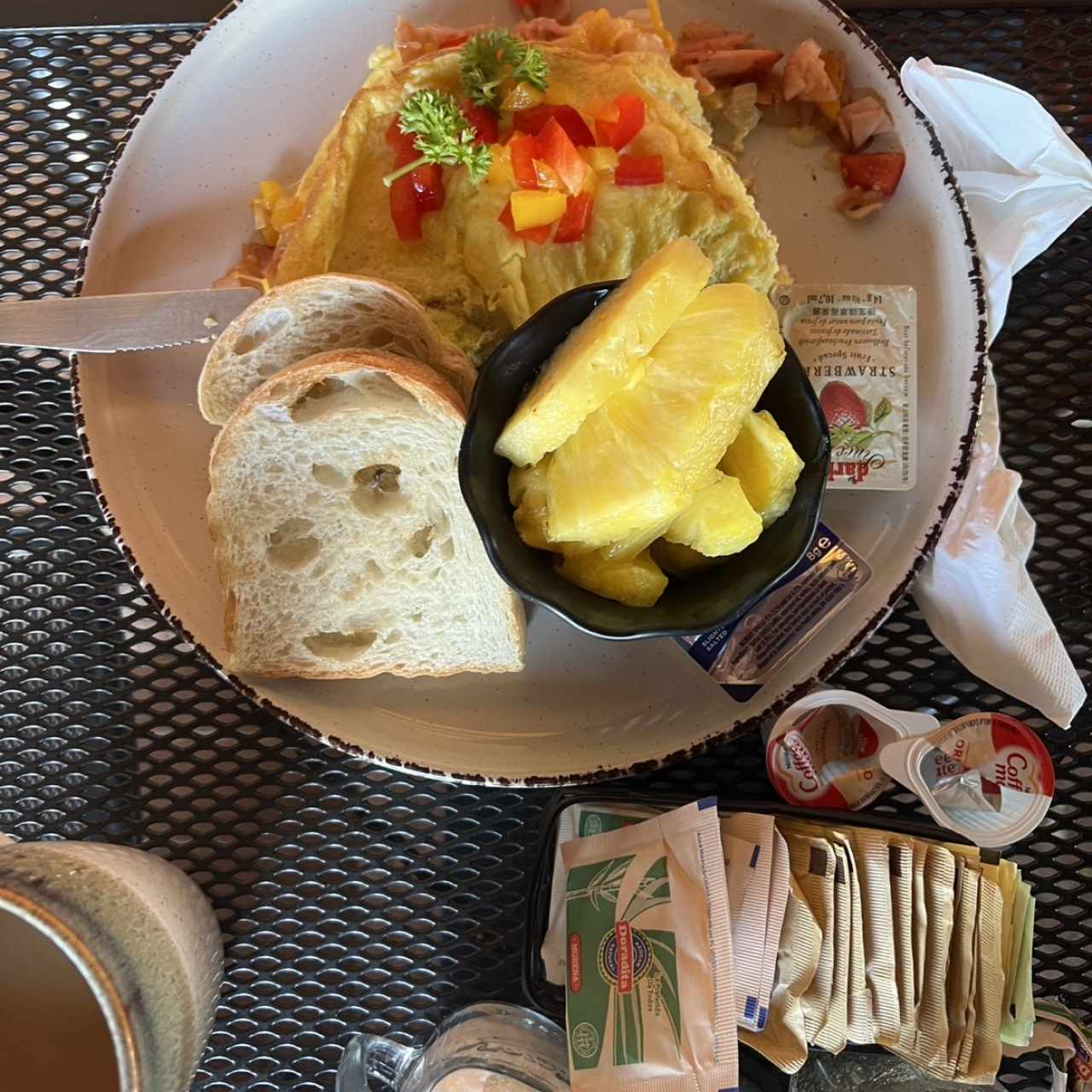 Omelet Vegetales con cheddar