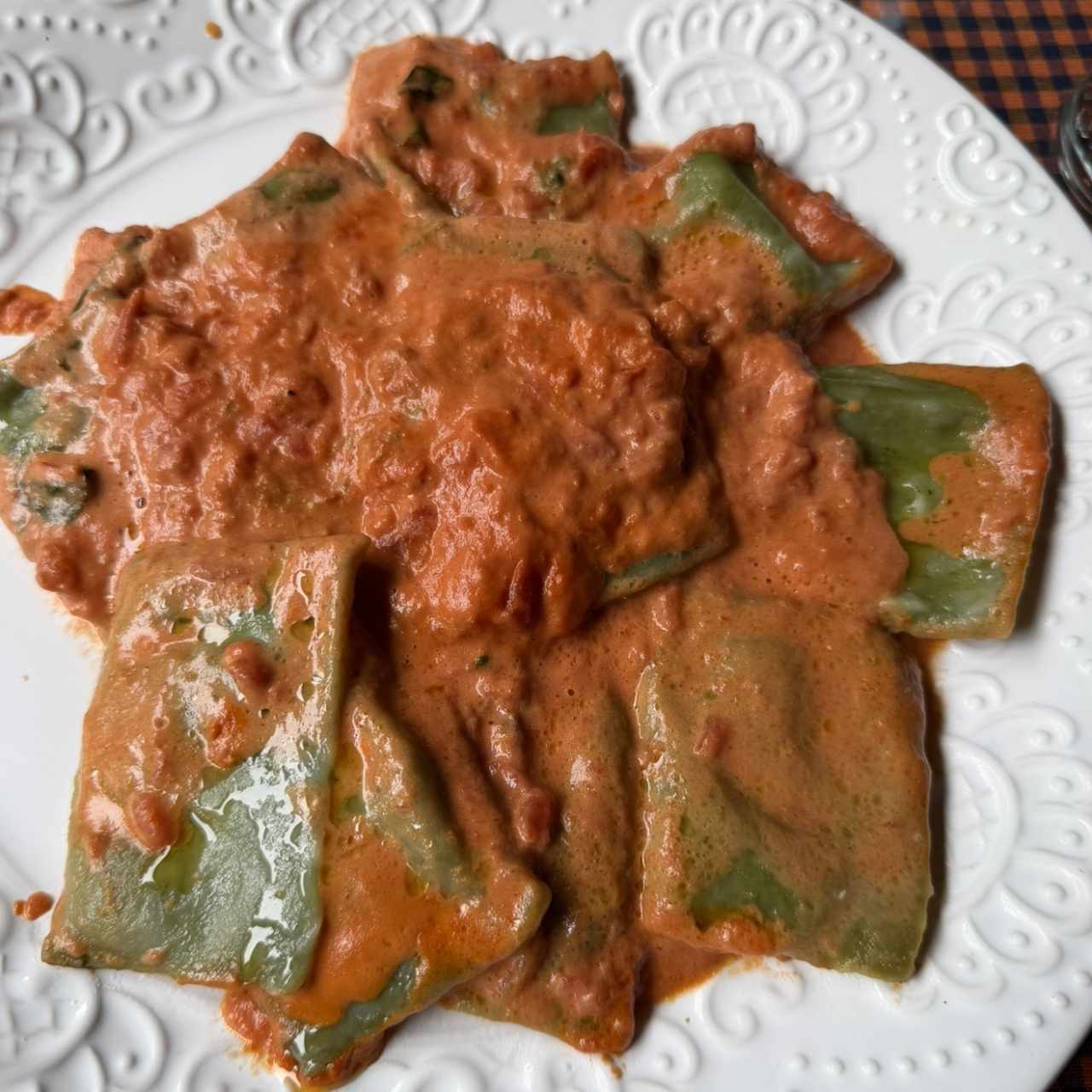 Ravioli de Ricota y Espinaca en salsa rosada