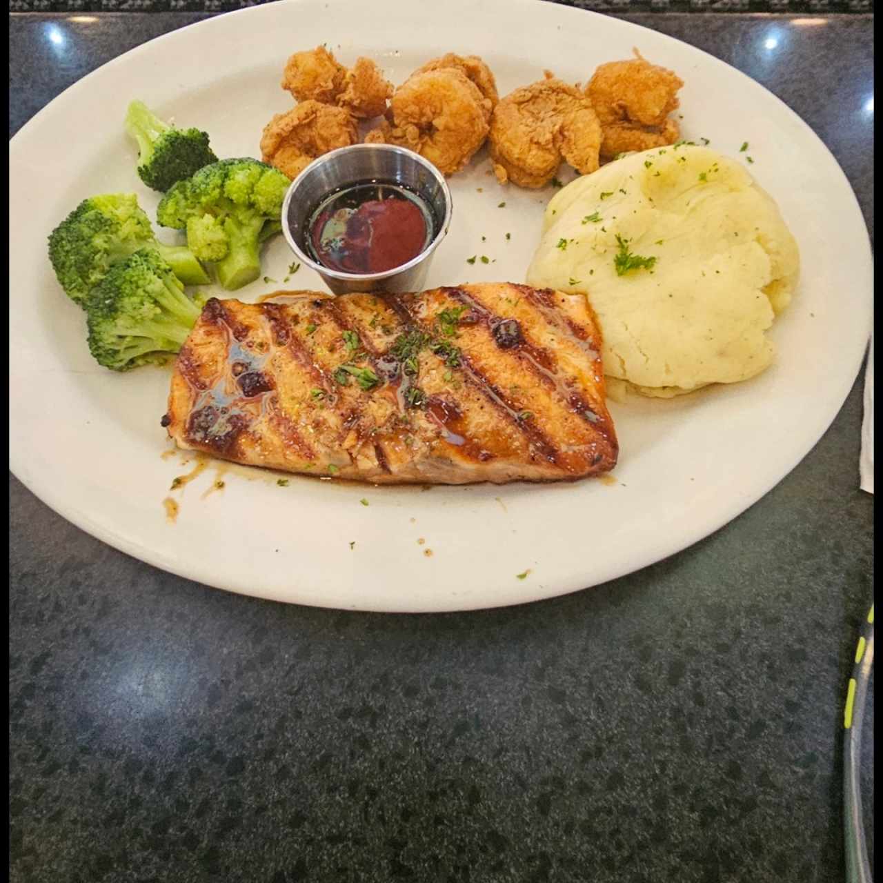 FRIDAYS SIGNATURE WHISKEY-GLAZED SALMON