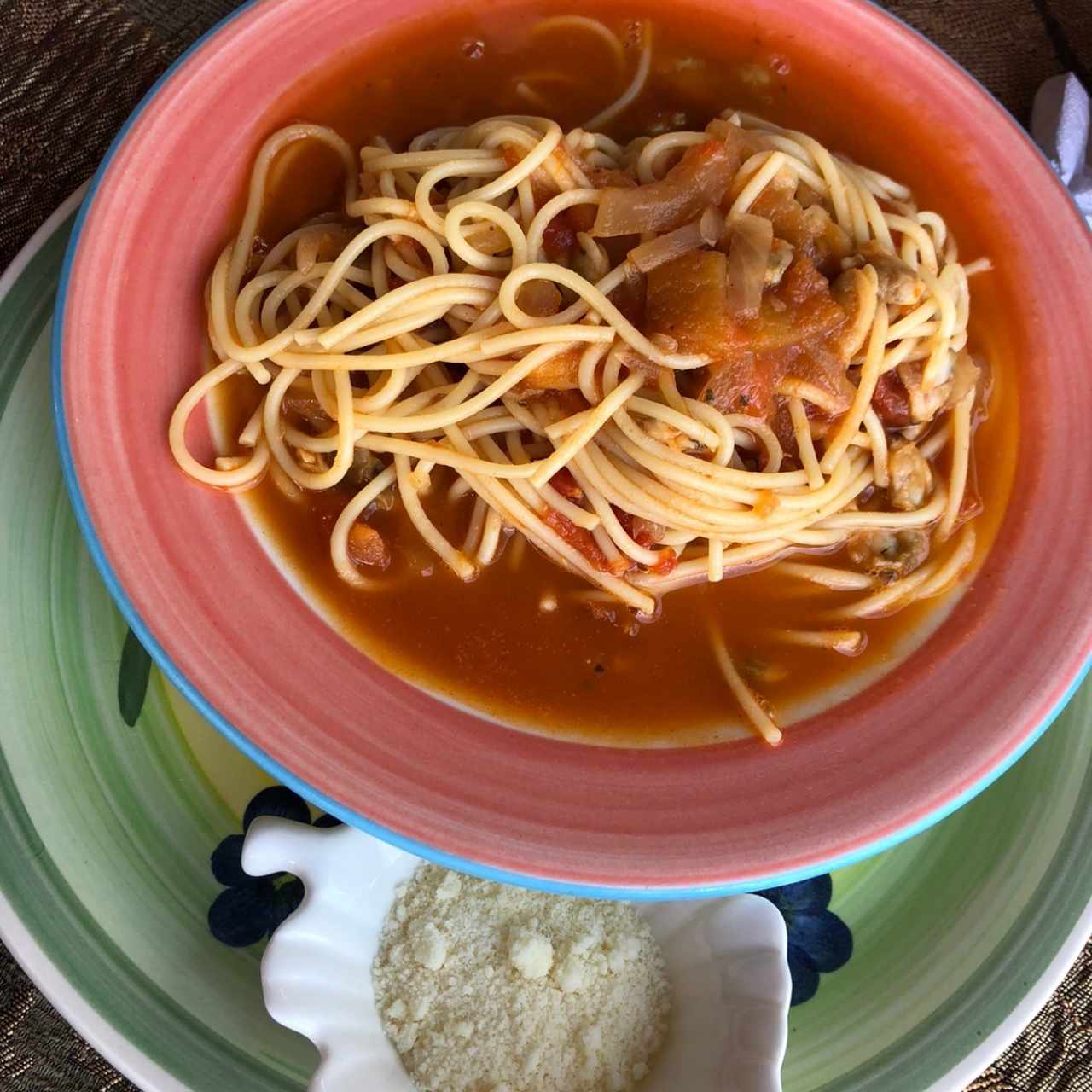 Spaguetis con camarones