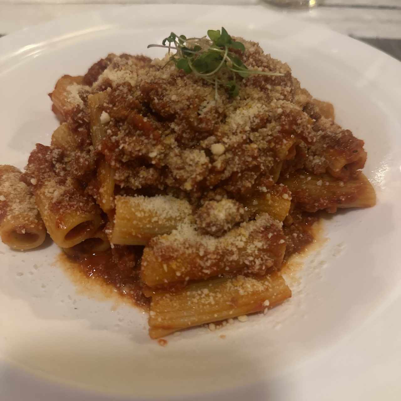 Rigatoni con cordero 
