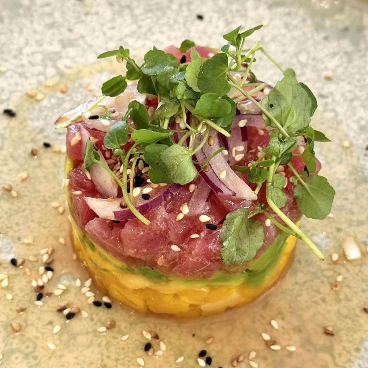 Tataki de Atún con Salsa de Fresas de Boquete