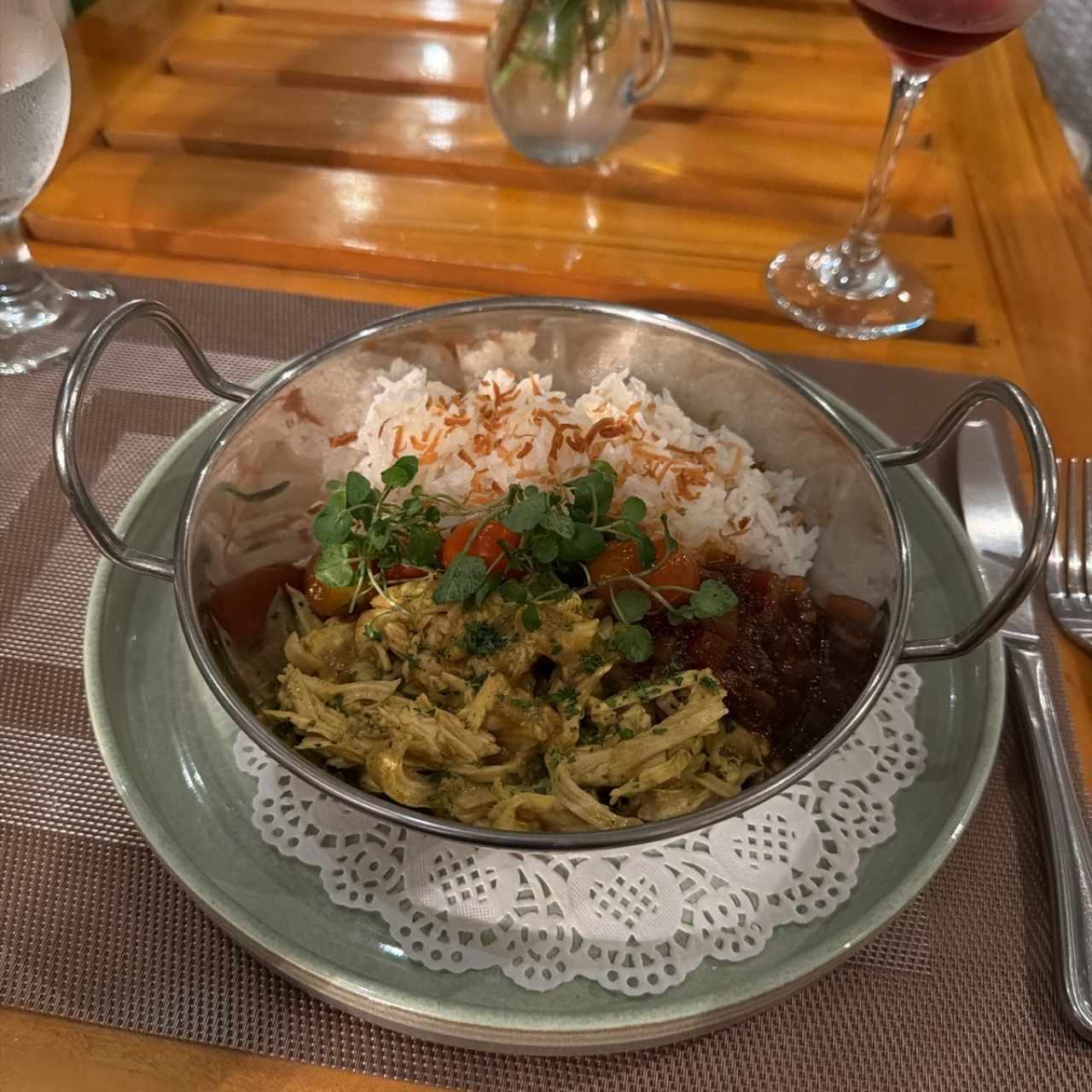 Pollo al coco y Curry