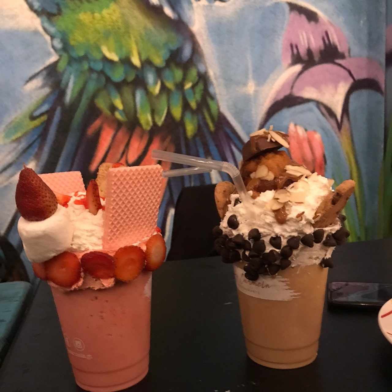 batidos de fresa y hersheys