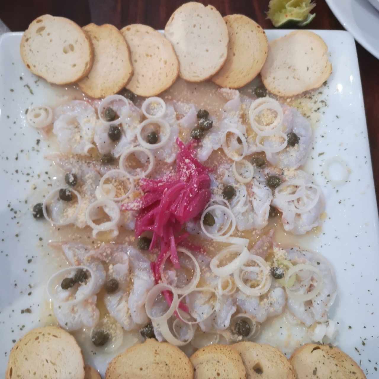 Carpaccio de camarón 