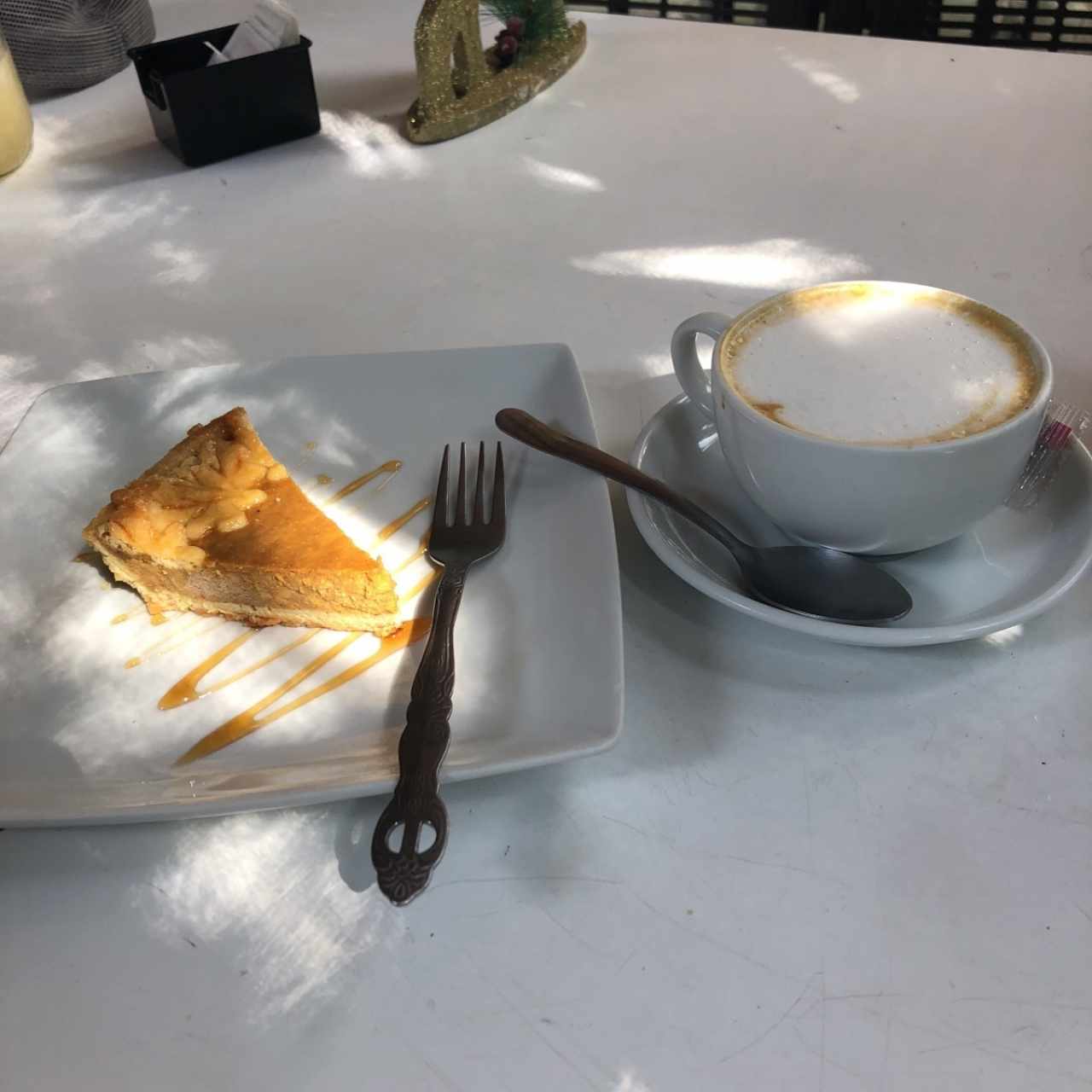 Capuccino y pie de calabaza
