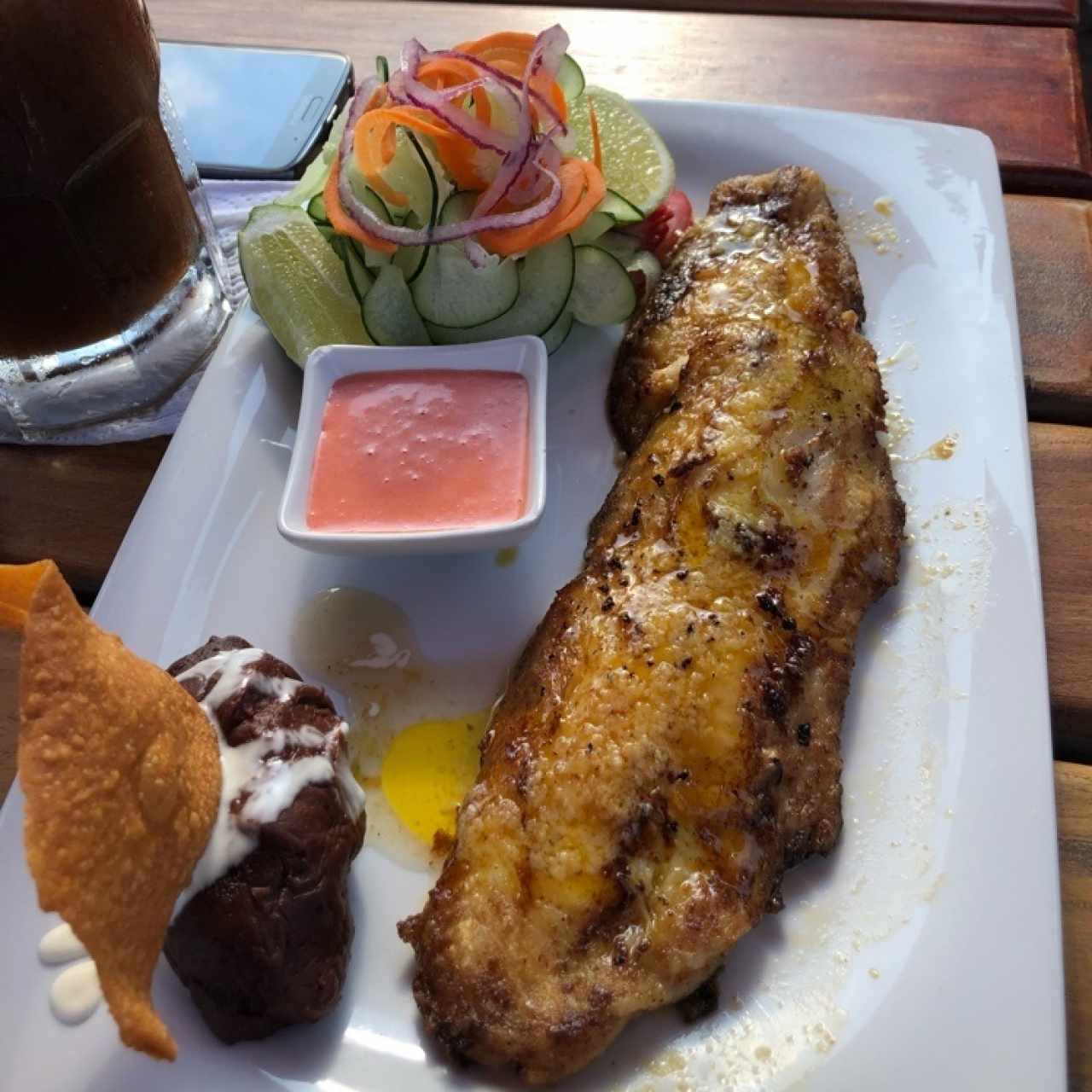filete de pescado al ajillo
