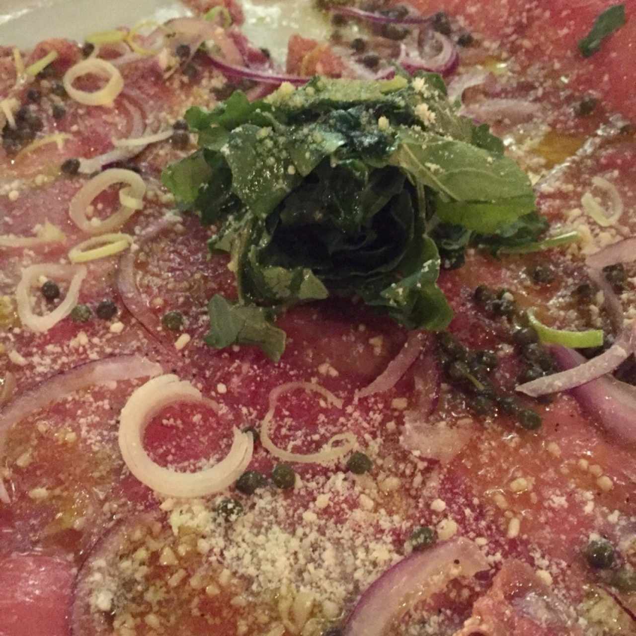 CARPACCIO DE LOMITO, SALMÓN O MIXTO