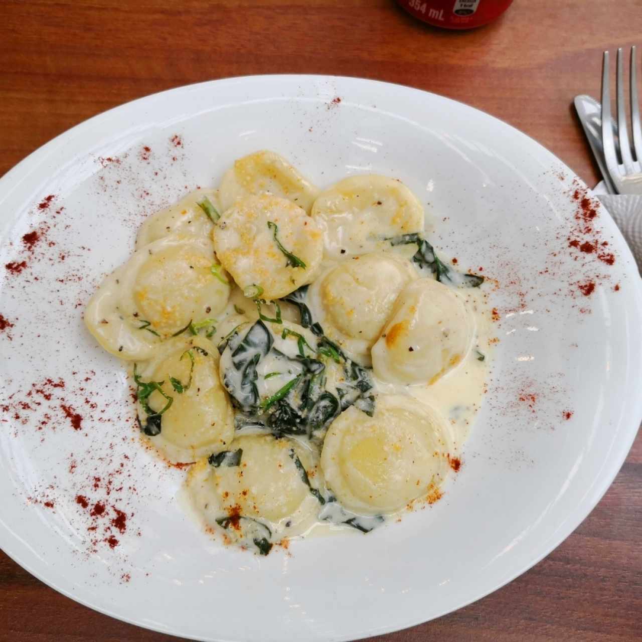 Ravioles con Queso y Espinaca