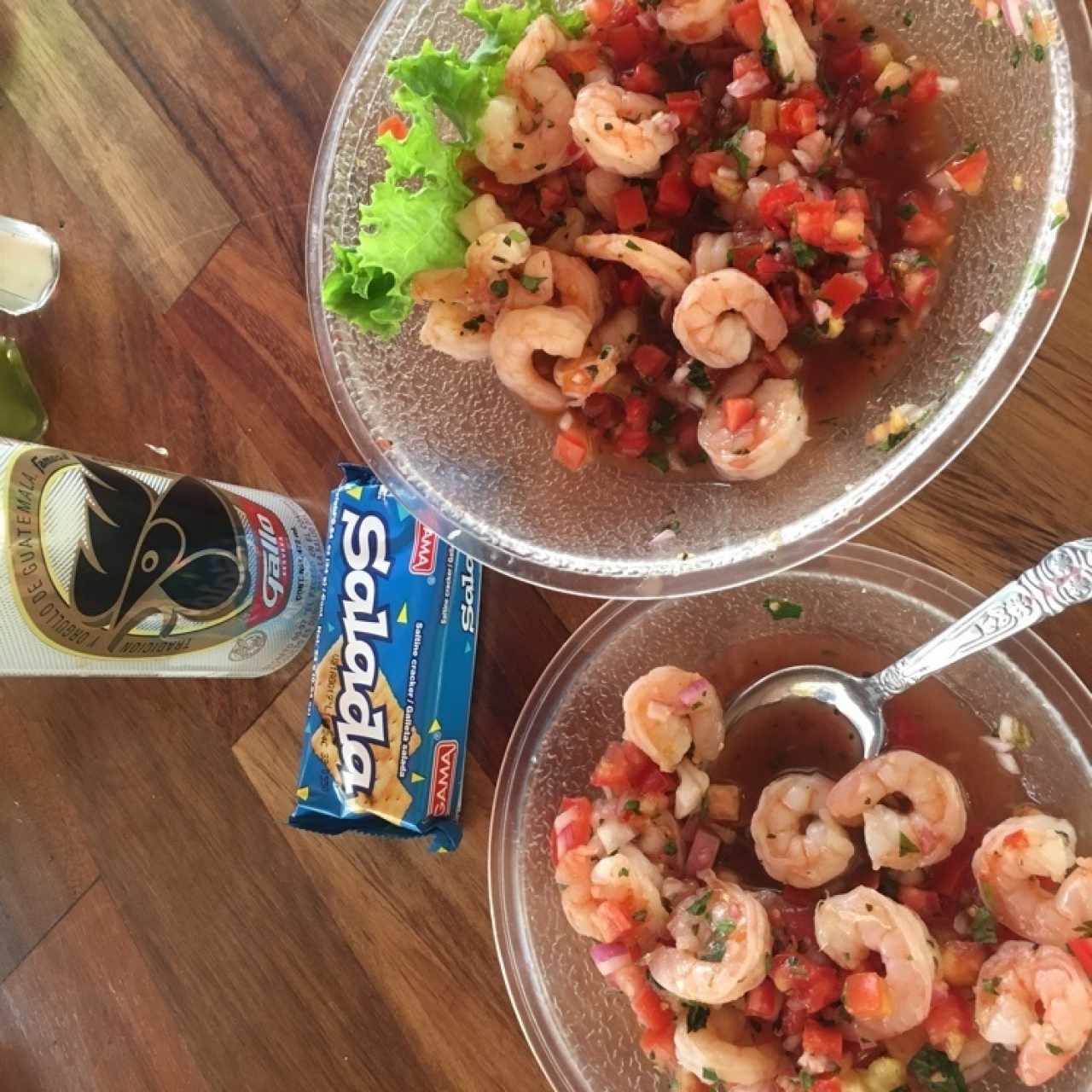 Ceviche de camaron para 2