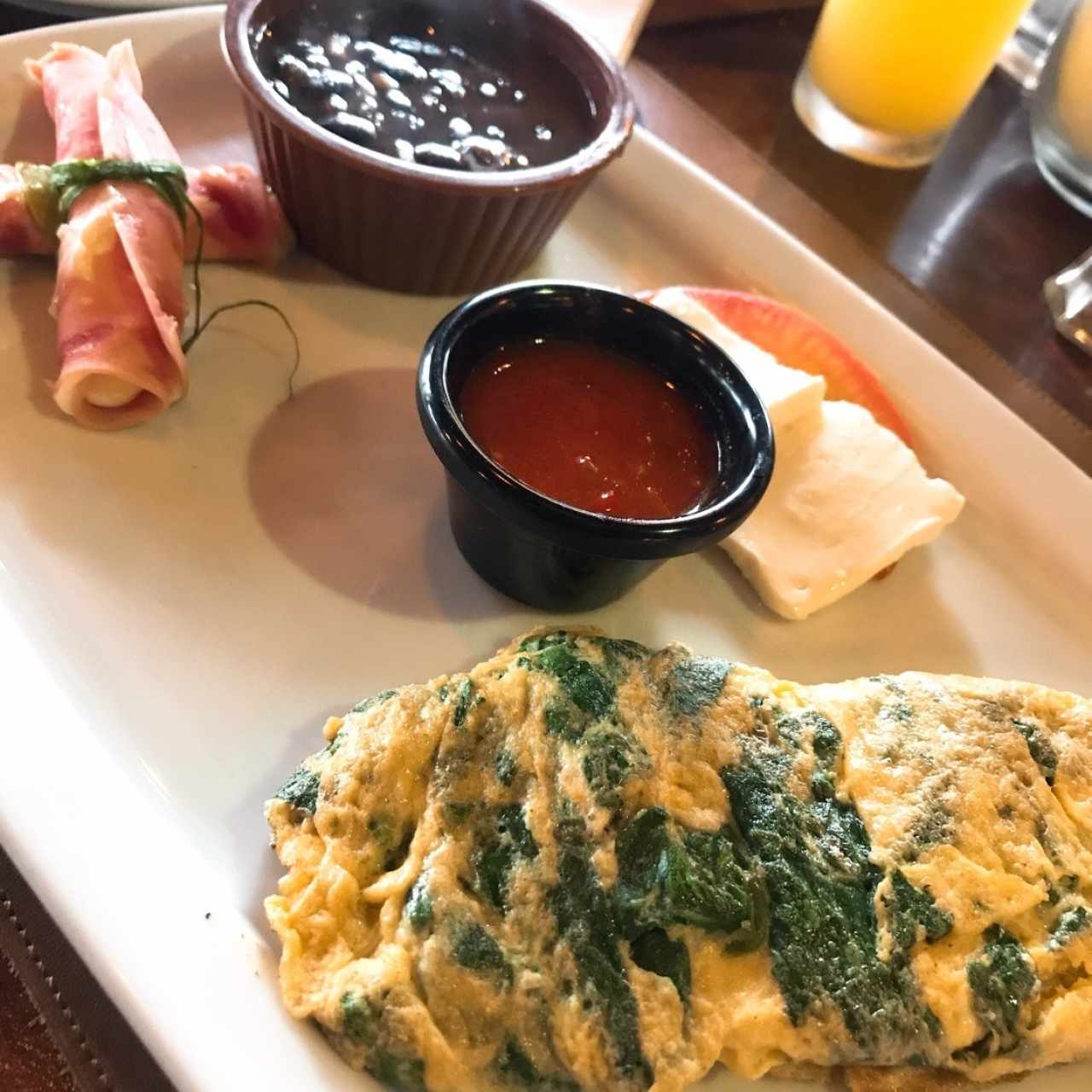 omelette de espinaca