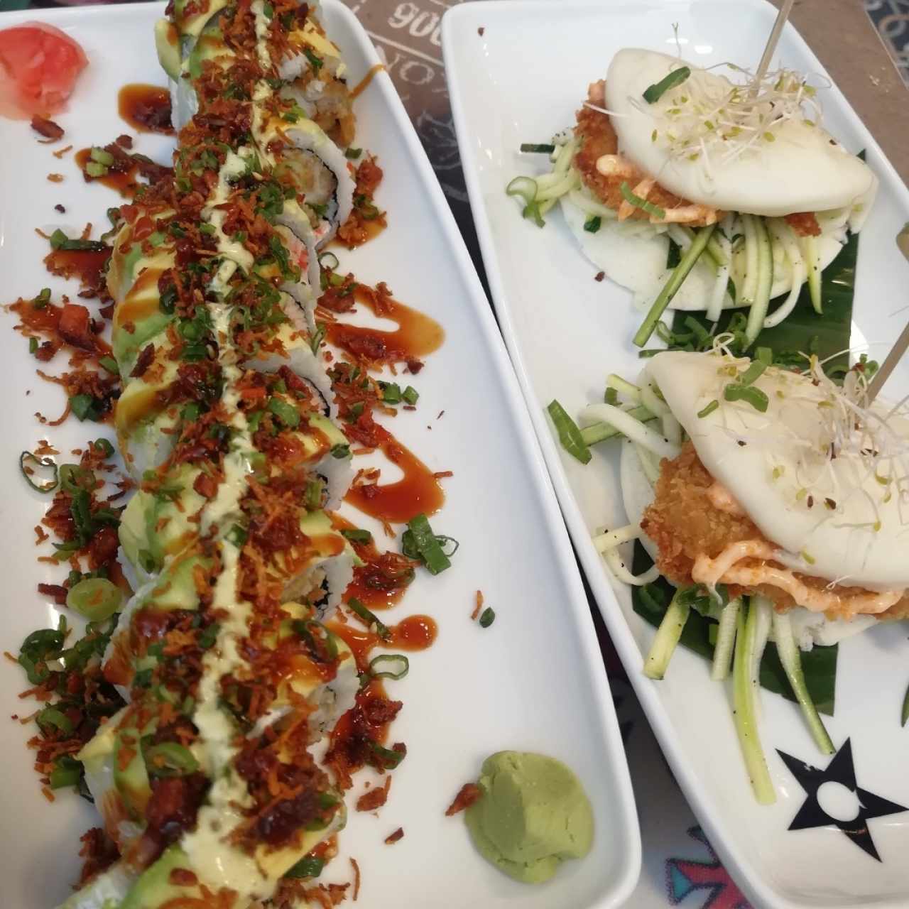 rollo y bao de camarón 
