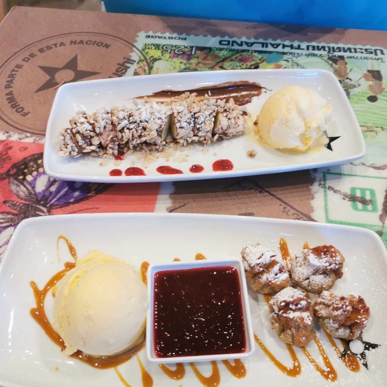 SUSHI DE BANANO CON CREMA DE AVELLANA