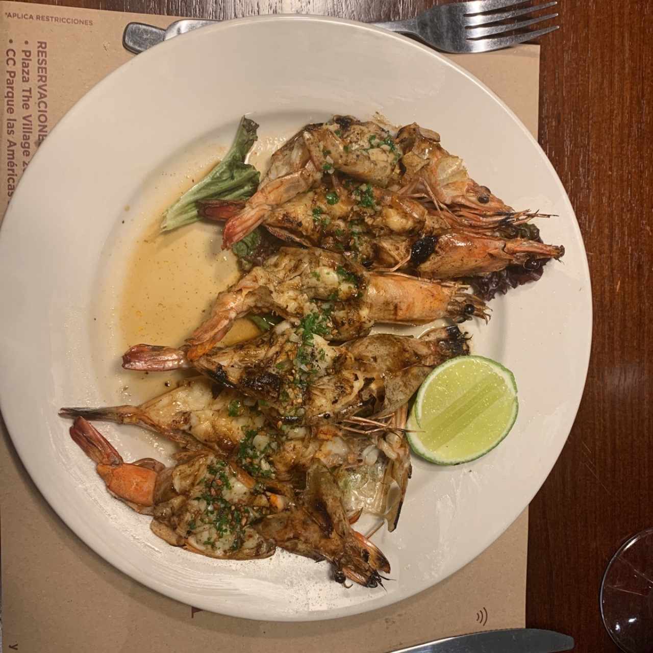 Camarones al ajo rostizado