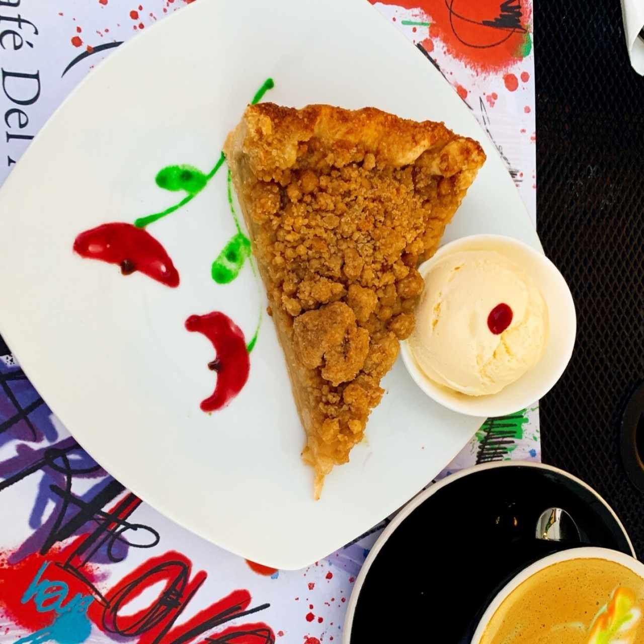 Apple Crumble Pie con Helado de Vainilla