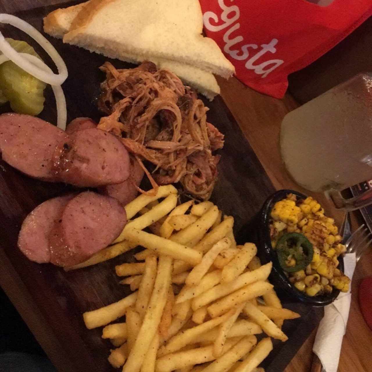 pulled pork y salchicha 