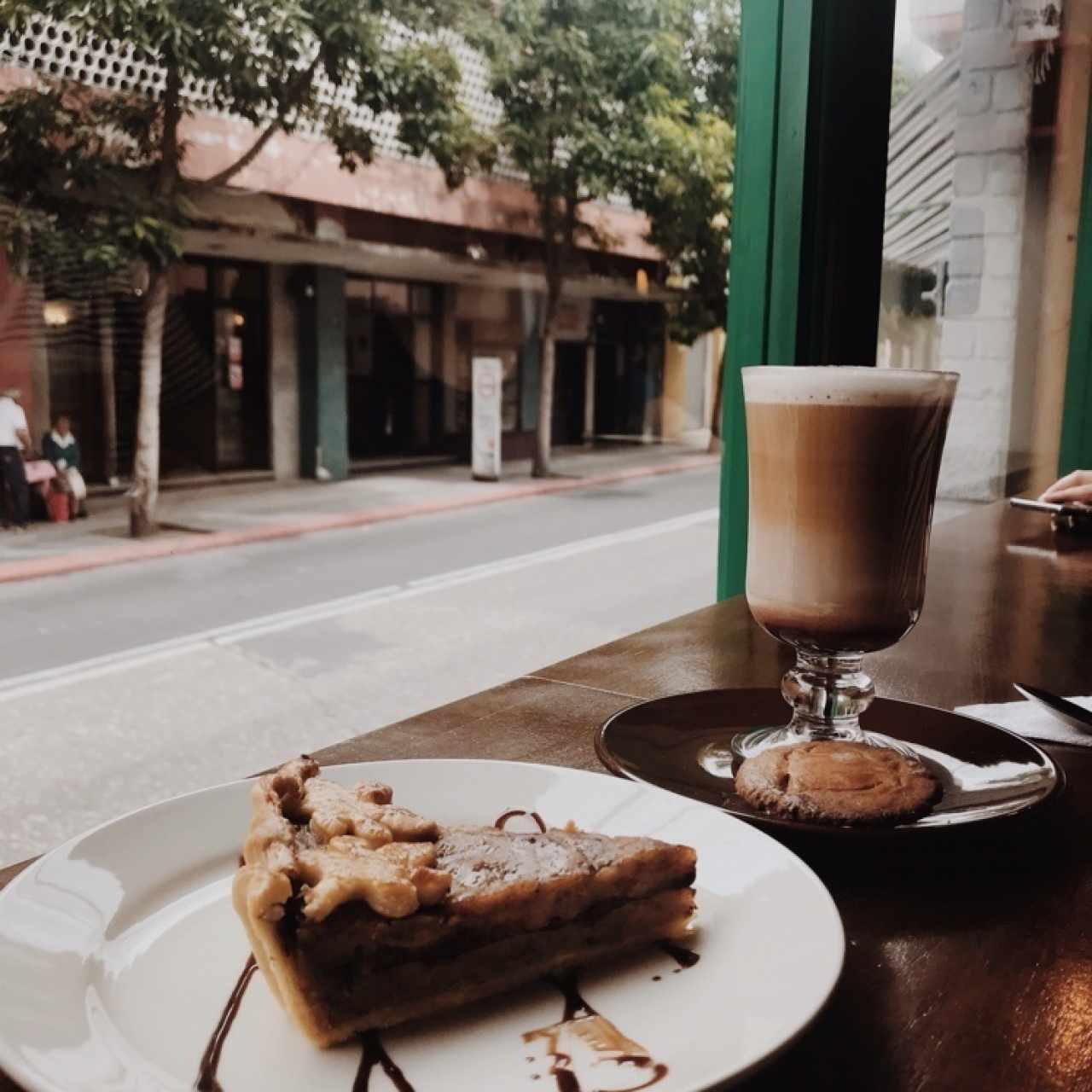 pie de rellenito de platano y mocachino